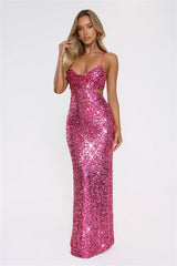 Peak Brilliance Sequin Maxi Dress Hot Pink