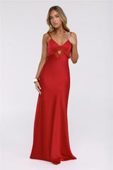 Twilight Luxe Hour Satin Maxi Dress Red