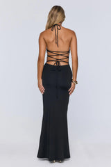 Hotter Now Halter Maxi Dress Black