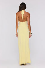 Sunny Aura Halter Maxi Dress Yellow