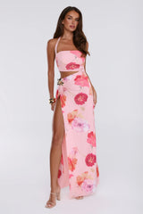 Sunrise To Spotlight Halter Maxi Dress Pink