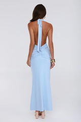 Love Drifted Halter Maxi Dress Blue