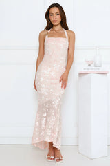 Soft Serenade Halter Maxi Dress Pink