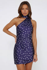 The Fashionable One Satin Mini Dress Navy