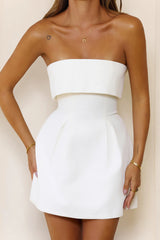 Stolen Kiss Strapless Mini Dress White