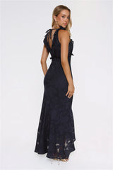 Shimmer Petal Maxi Dress Navy