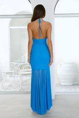 On The Radar Halter Maxi Dress Blue
