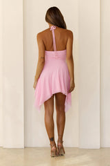 Love My Vibe Halter Mini Dress Pink