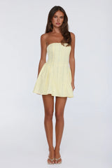 The Perfect Fit Strapless Mini Dress Yellow