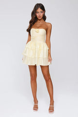 Sunshine Approved Strapless Mini Dress Yellow