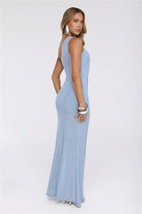 Dazzle Kiss One Shoulder Maxi Dress Blue