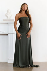 Sugar Cubes Strapless Maxi Dress Olive