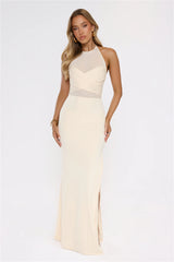 Candlelight Secrets Halter Maxi Dress Butter
