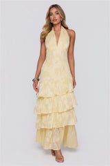 Mood Shift Halter Maxi Dress Yellow