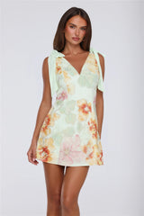 Floral Fling Mini Dress Green