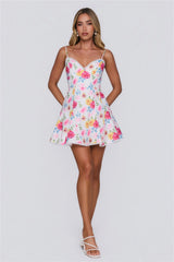 Kiss The Florals Mini Dress Pink