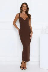Imperial Glow Maxi Dress Chocolate