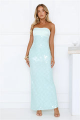 Saltwater Siren Strapless Sequin Maxi Dress Mint