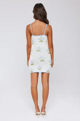 Petal Status Knit Mini Dress Cream
