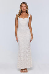 Endless Honeymoon Lace Maxi Dress Cream