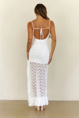 Sunlit Bloom Maxi Dress White