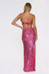 Peak Brilliance Sequin Maxi Dress Hot Pink