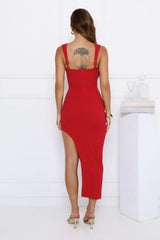 Hotness Alert Midi Dress Red