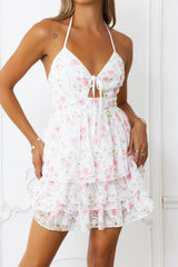 Love And Laughter Halter Mini Dress White