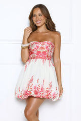 Urban Wisteria Strapless Mini Dress Red