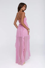 The Attention Rule Strapless Maxi Dress Pink