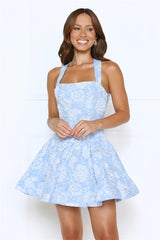 Command The Room Mini Dress Blue