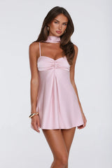 Diva Energy Satin Mini Dress Pink