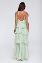 Dreamy Rosette Halter Maxi Dress Mint
