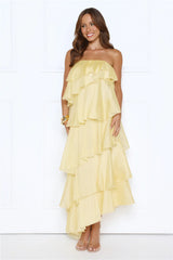 Private Affair Strapless Maxi Dress Yellow