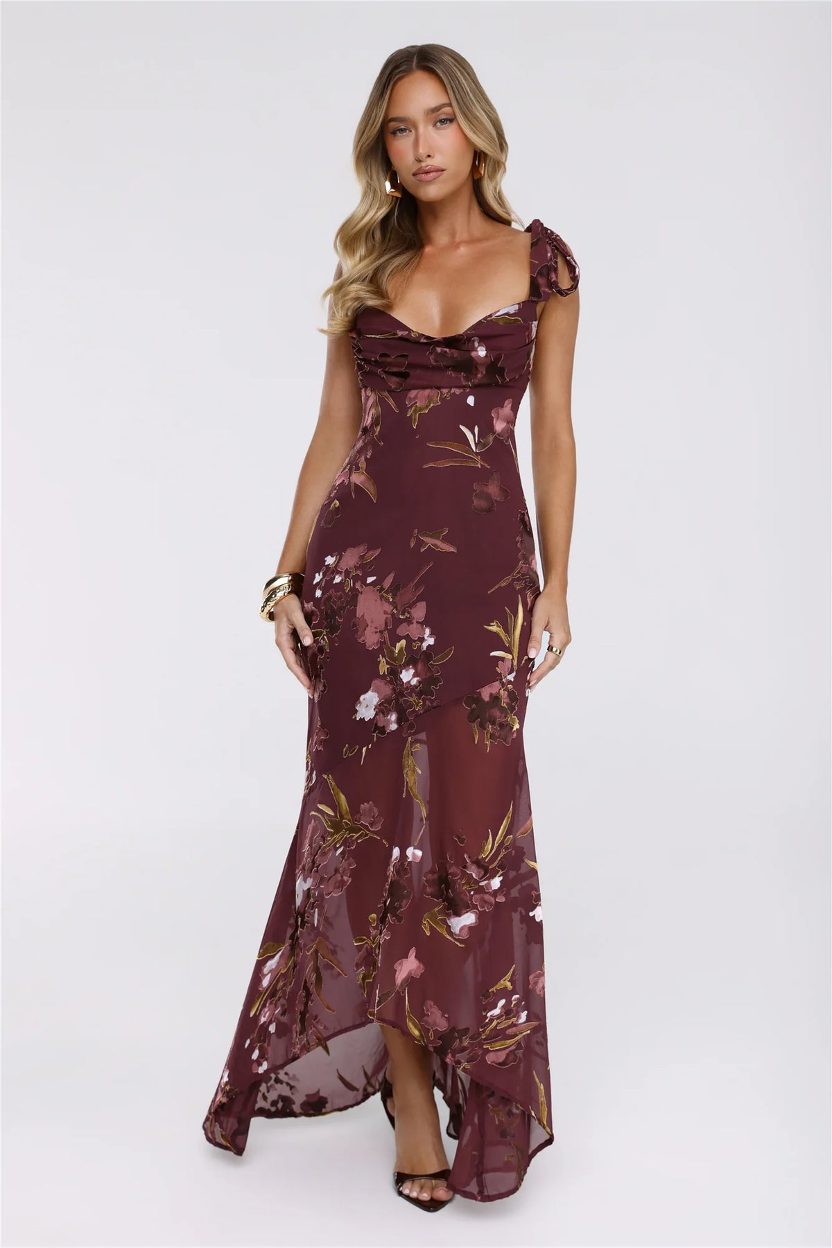 Closet Highlight Maxi Dress Burgundy