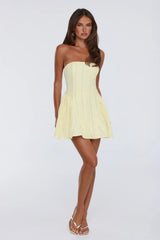 The Perfect Fit Strapless Mini Dress Yellow