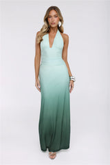Pretty Feels Right Halter Mesh Maxi Dress Green