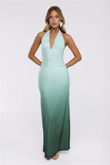 Pretty Feels Right Halter Mesh Maxi Dress Green