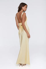 Polished Affair Satin Maxi Dress Butter