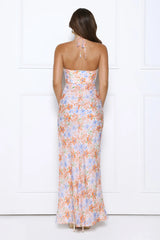 Exotic Hour Halter Maxi Dress Orange