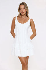 Dainty Lovers Embroidered Mini Dress White