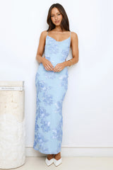 Iconic Instincts Mesh Maxi Dress Blue