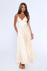 Elegance Found Pleated Maxi Dress Yellow