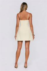 Pastel Radiance Tweed Mini Dress Yellow