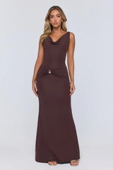 Late Night Energy Maxi Dress Brown
