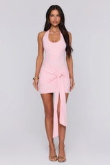 Special Announcement Halter Mini Dress Pink