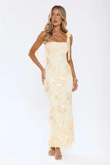 Dear Me From Me Mesh Maxi Dress Yellow