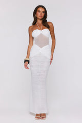 Blanco Halter Midi Dress White