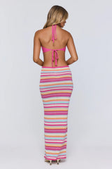 Tropicana Glow Knit Halter Maxi Dress Multi