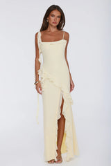 Fluttering Petals Maxi Dress Yellow